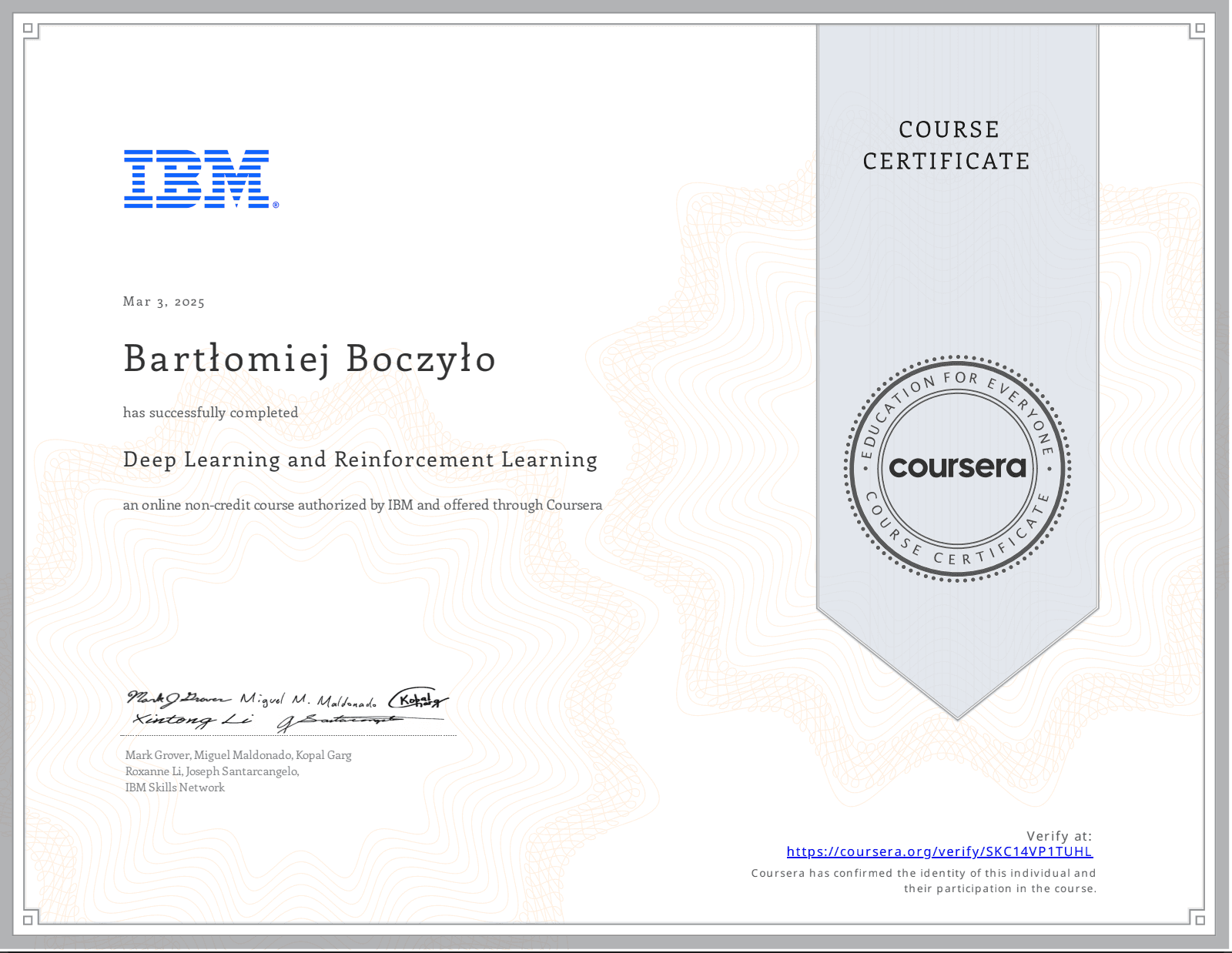 Deep Learning and Reinforcement Learning