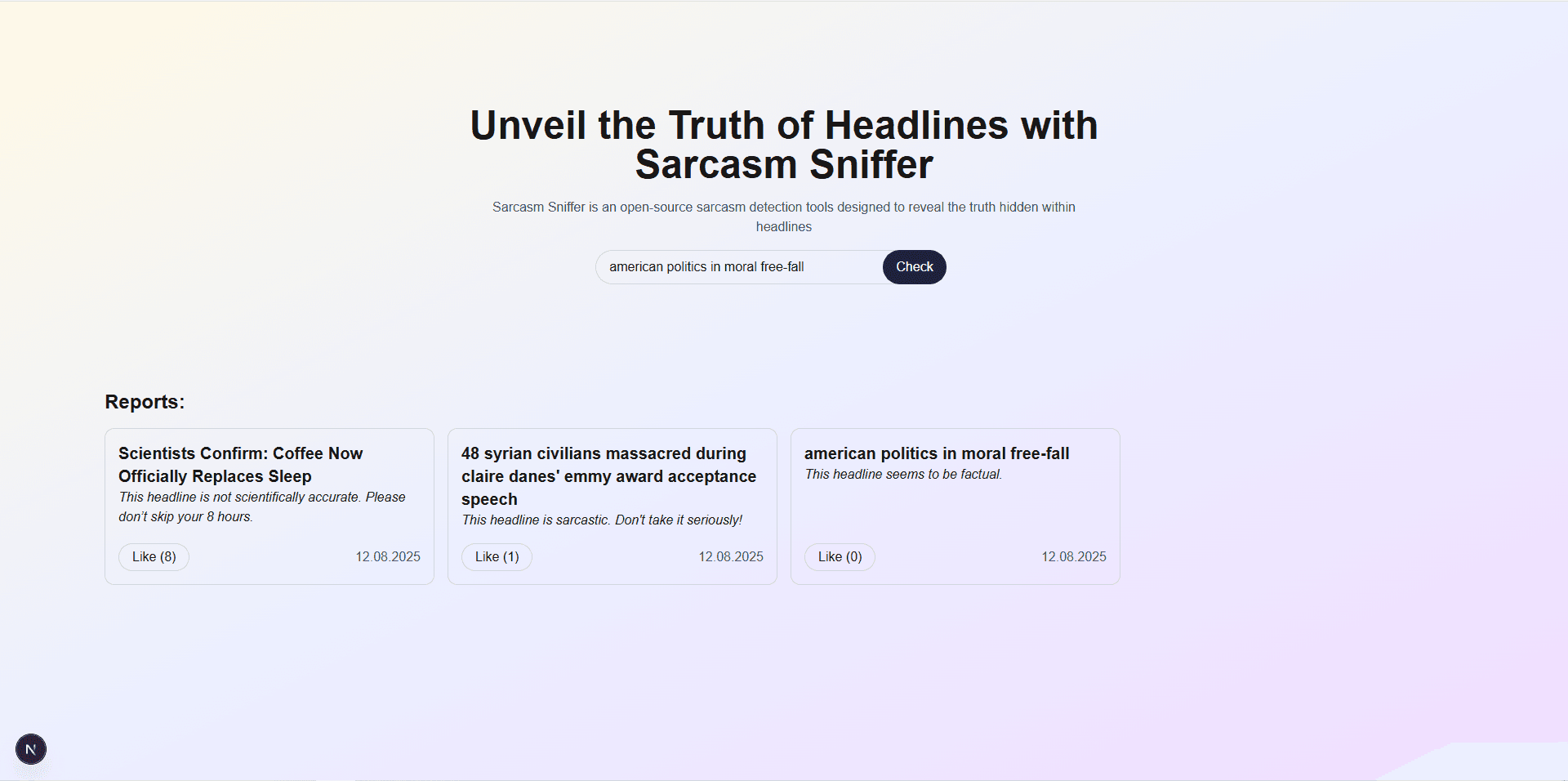 Sarcasm Predictor (NLP)